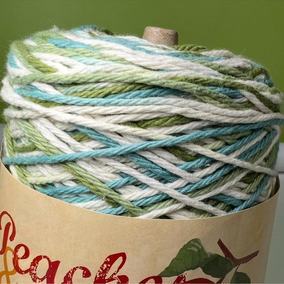 Peach and Crème yarn bundle cotton blue and green yarn - Picture 3 of 5